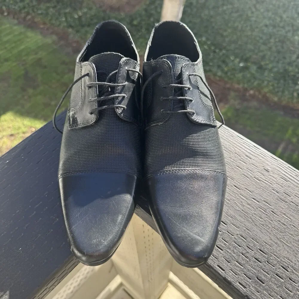 Asos Mens Leather Oxford Shoes Black‎ Pointed Toe Size 12 Sung Jinwoo Cosplay